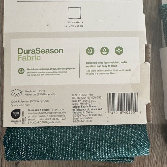 Threshold Turquoise Outdoor Pillow Covers x 2 - Picture 3 of 4